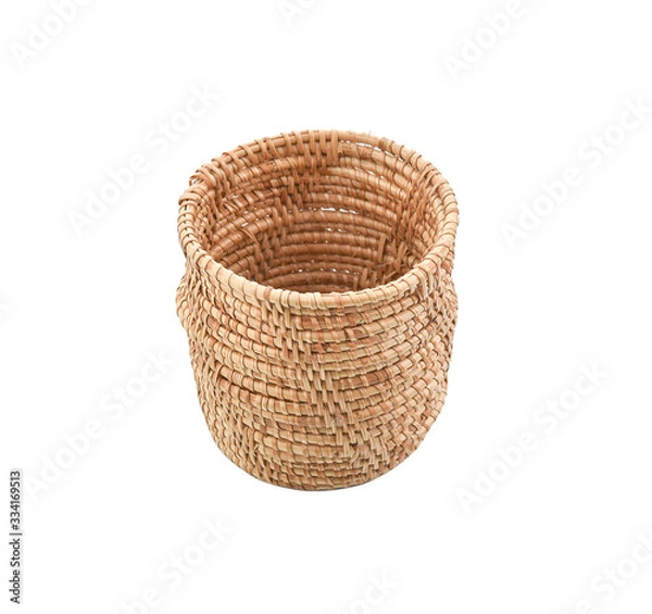 Obraz Basket wicker on isolated white background.