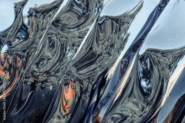 Fototapeta Abstract, reflect, grey, mirror effect. Abstract background. Trendy backdrop.