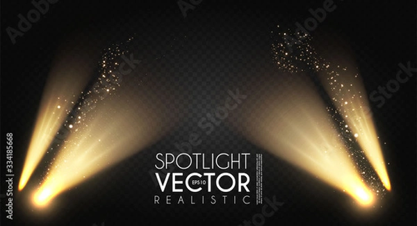 Obraz Spotlight. Transparent light effect. Show design. Light source. Empty scene.