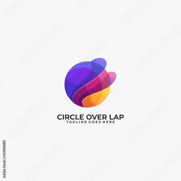 Fototapeta Vector Logo Illustration Abstract Circle Gradient Colorful Style.