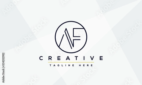 Obraz AF logo design vector illustration template. Creative A F letters  monogram icon.