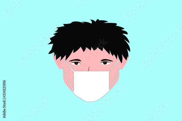 Fototapeta portrait of a man with protective mask