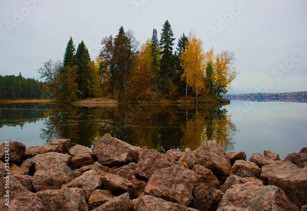 Obraz river in autumn