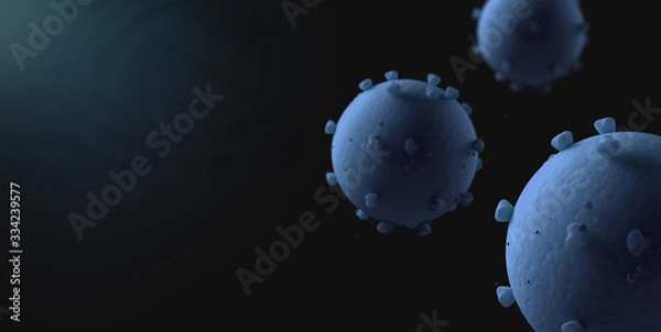 Obraz Virus bleu microscopique