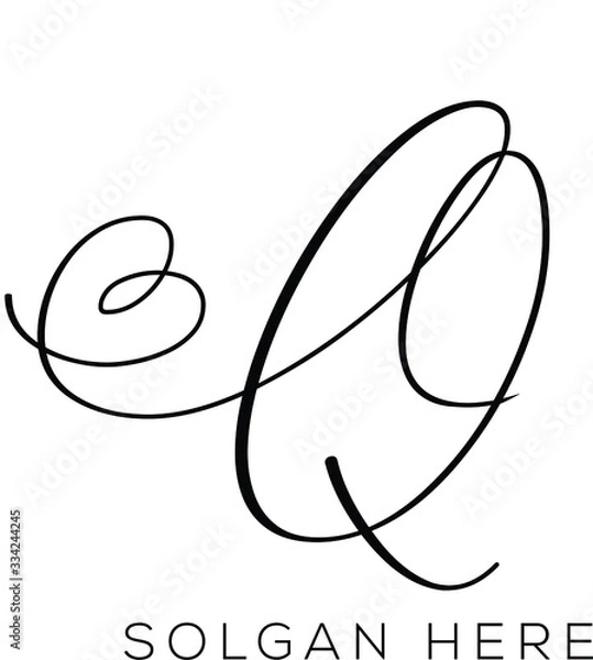 Fototapeta letter Q handwriting logo vector