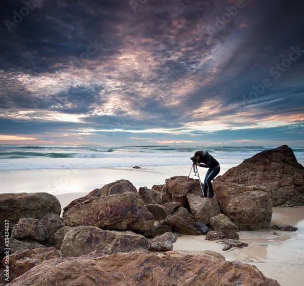 Obraz photographer by the ocean