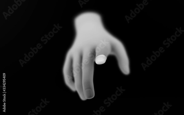 Fototapeta 3D Rendering Transcending hand reaching another dimension. Concept Illustration