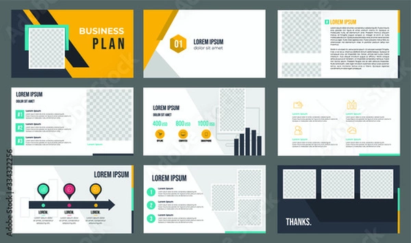 Fototapeta set of presentation template vector