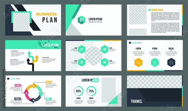 Fototapeta set of presentation template vector
