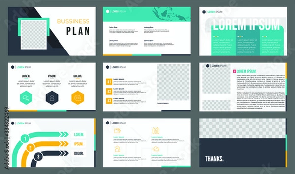 Fototapeta set of presentation template vector