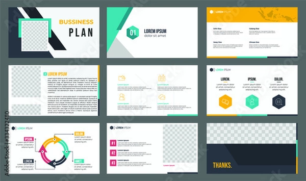 Fototapeta set of presentation template vector