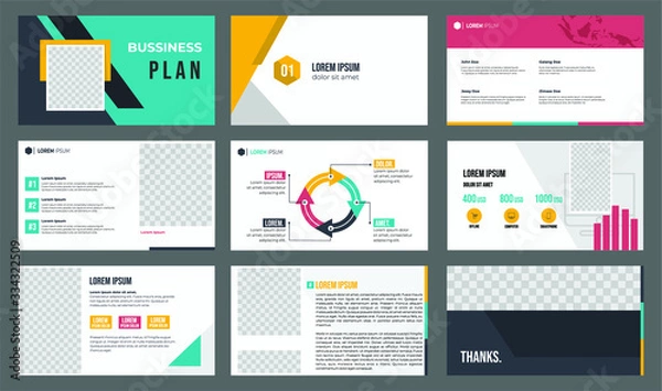 Fototapeta set of presentation template vector