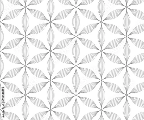 Fototapeta Linear vector pattern, repeating petals