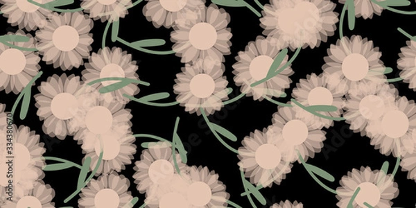 Obraz Seamless pattern with abstract flowers. Creative color floral surface design. Vector