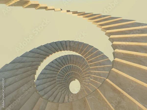 Fototapeta Abstract endless concrete staitcase