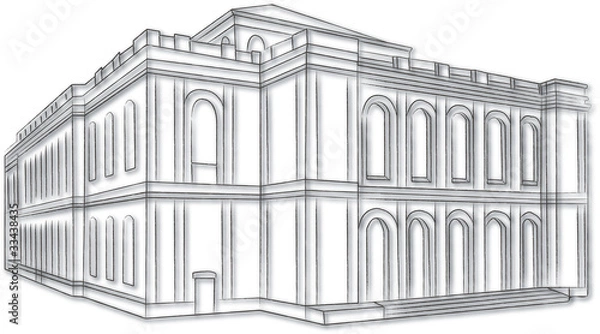 Obraz Zeichnung Hamburger Börse