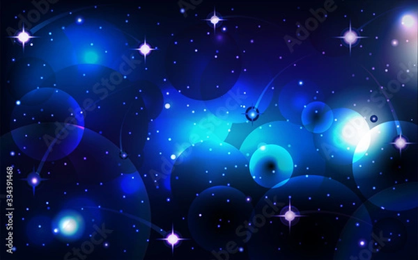 Obraz Blue background with stars, vector illustration