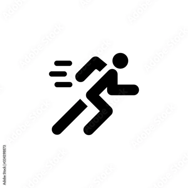Fototapeta Man fast run icon. Rush icon vector illustration. Running man, athletics, marathon, summer sport, run icon isolated on white background.