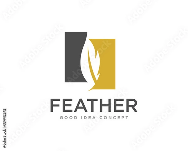 Obraz Feather Logo Icon Design Vector