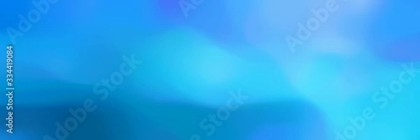 Obraz miękki nieostry poziomy baner tło z grafiką bokeh z dodger niebieskim, jasnoniebieskim i turkusowym miejscem na tekst lub obraz