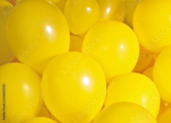 Obraz Group of yellow balloons create a background