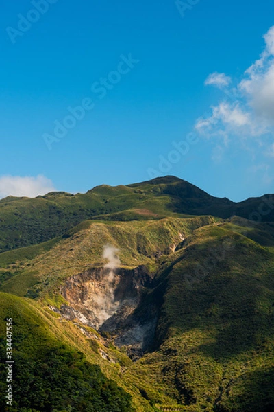 Fototapeta xiaoyoukeng volcano mountain recreation area in yangmingshan national park