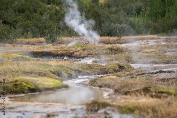 Obraz Geysir district, a geothermal area in the south part of Iceland - Golden Circle