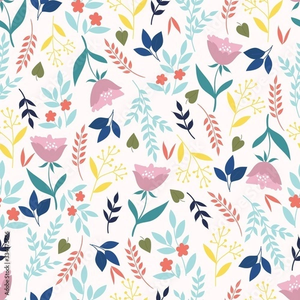 Fototapeta Botanical seamless pattern.