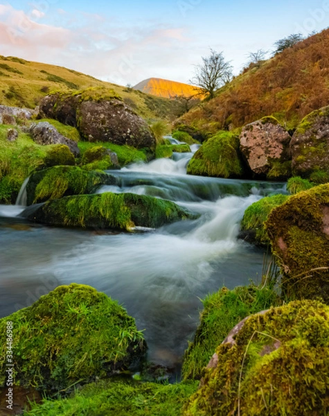 Obraz water stream flowing down the mountains