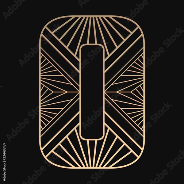 Obraz Laser cutting letter O. Art deco vector design. Plywood lasercut gift. Pattern for printing, engraving, paper cut. Luxury royal design.