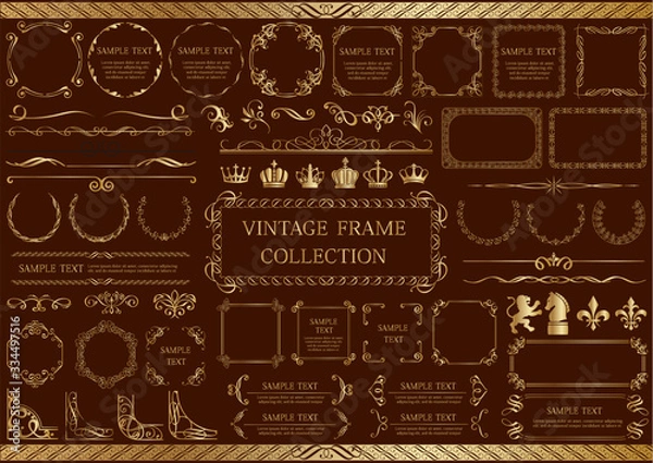 Obraz 金色のビンテージフレームセット