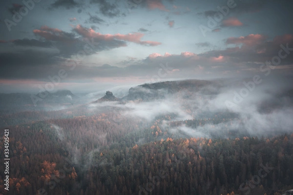 Obraz Sächsische Schweiz im Nebel Nr4