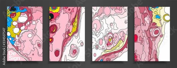 Fototapeta Modern design A4.Abstract bright texture of colored bright liquid paints.Splash  trends paints.Used design presentations, print,flyer,business cards,invitations, calendars,sites, packaging,cover.