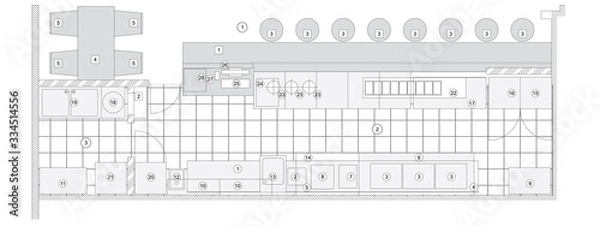 Obraz Standard furniture symbols used in architecture plans