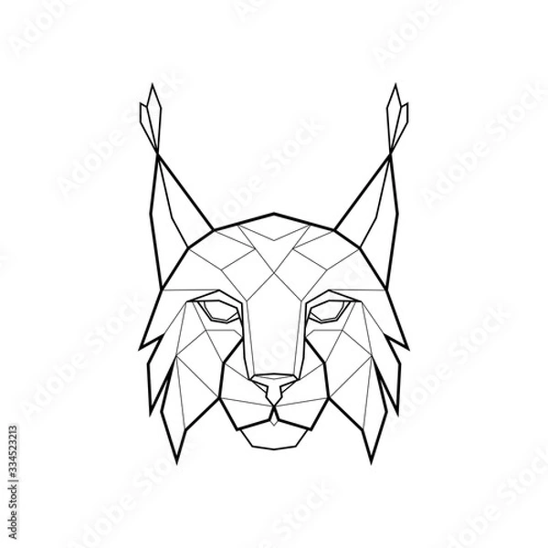 Obraz Polygonal abstract head of a lynx. Logo of the lynx. Vector illustration