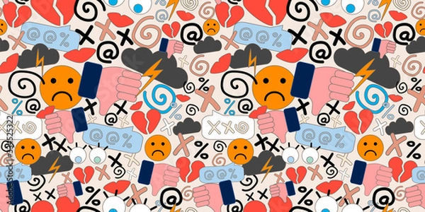 Obraz seamless pattern of cyberbullying. online pressure. Posting sexual remarks, or pejorative labels. profanity and sexual harassment. Modern abstract design for paper, cover, fabric