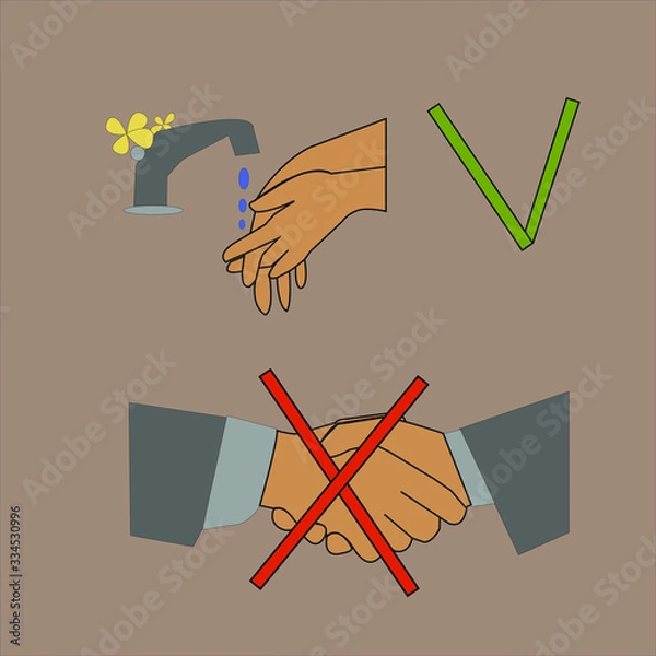 Obraz covid-19 wash your hands more often and do not greet anyone