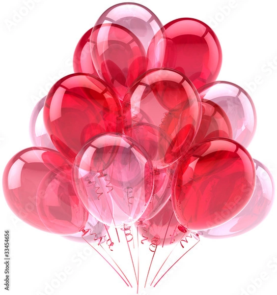 Obraz Balony Urodzinowe Urodzinowe Urodzinowe Urocze Urocze Czerwone Róże