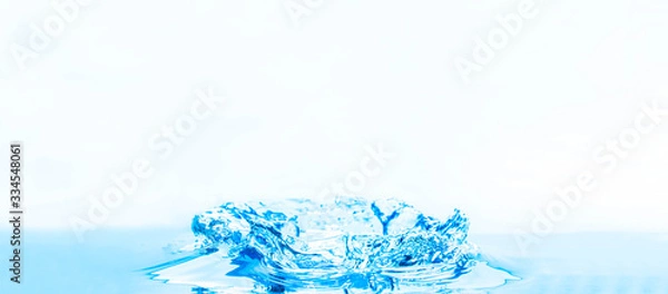Obraz Blue water splashes on a white background