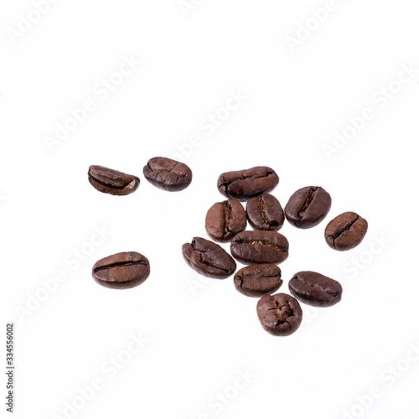 Fototapeta coffee beans on white background
