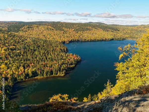 Fototapeta Autumn view from Mont Brassard in Sept-Chutes national Park, Quebec