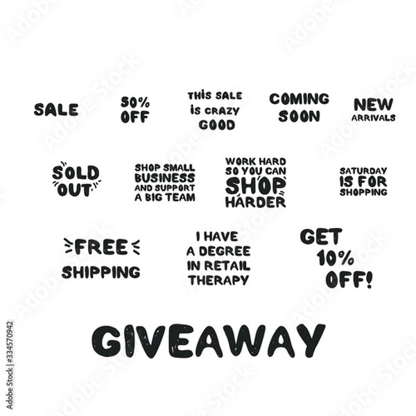 Fototapeta Sale poster. Hand lettering quote. Modern abstract background for your design