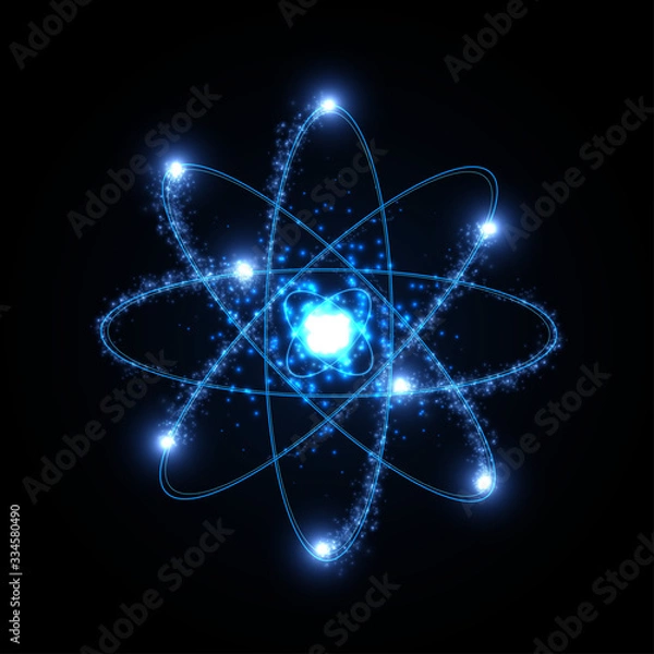 Obraz Abstract atom from particles. Vector illustration.