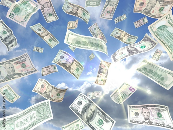 Obraz flying dollars