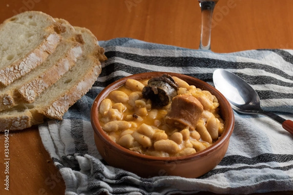 Obraz Asturian fabada, typical Spanish food