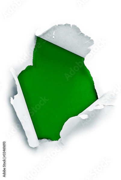 Fototapeta Breakthrough paper hole