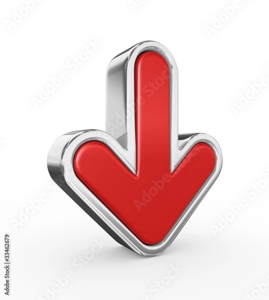 Obraz Czerwona strzałka - renderowanie 3d