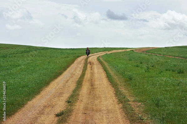 Obraz 몽골초원을 달리는 오토바이