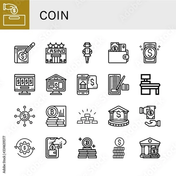 Obraz coin icon set