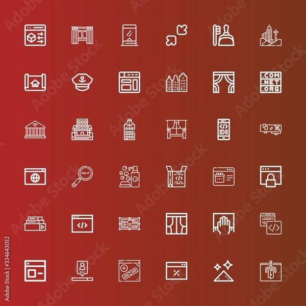 Fototapeta Editable 36 window icons for web and mobile